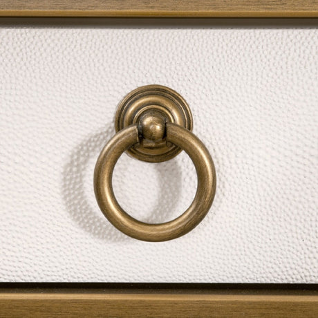 Modern European furniture - White Shagreen 2-Drawer Desk - www.oroa.com