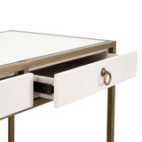 Modern European furniture - White Shagreen 2-Drawer Desk - www.oroa.com