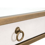 Modern European furniture - White Shagreen 2-Drawer Desk - www.oroa.com
