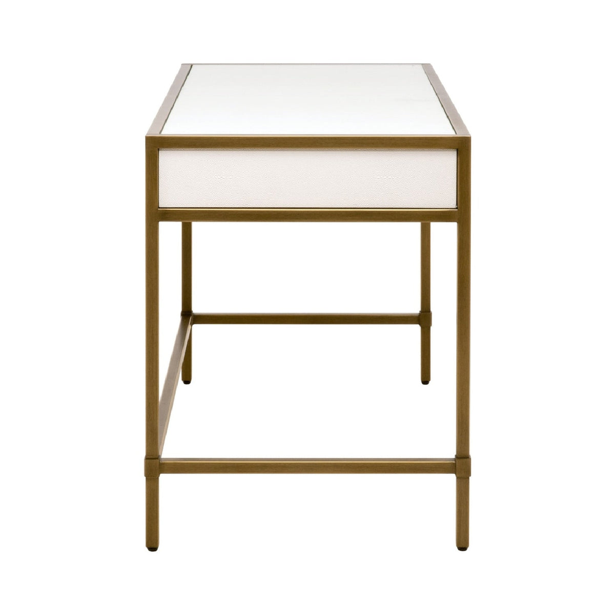 Modern European furniture - White Shagreen 2-Drawer Desk - www.oroa.com