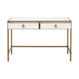 Modern European furniture - White Shagreen 2-Drawer Desk - www.oroa.com