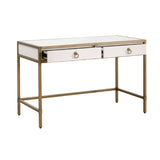 Modern European furniture - White Shagreen 2-Drawer Desk - www.oroa.com