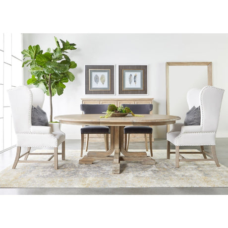 Modern European furniture - Round Acacia Extendale Dining Table - www.oroa.com