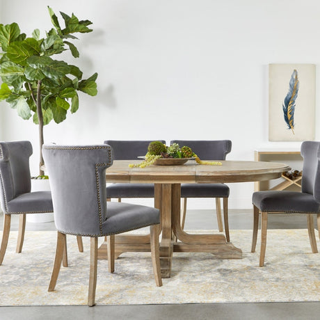 Modern European furniture - Round Acacia Extendale Dining Table - www.oroa.com