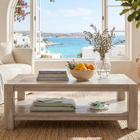 Gray Acacia Wooden Coffee Table | Living Essentials Adler