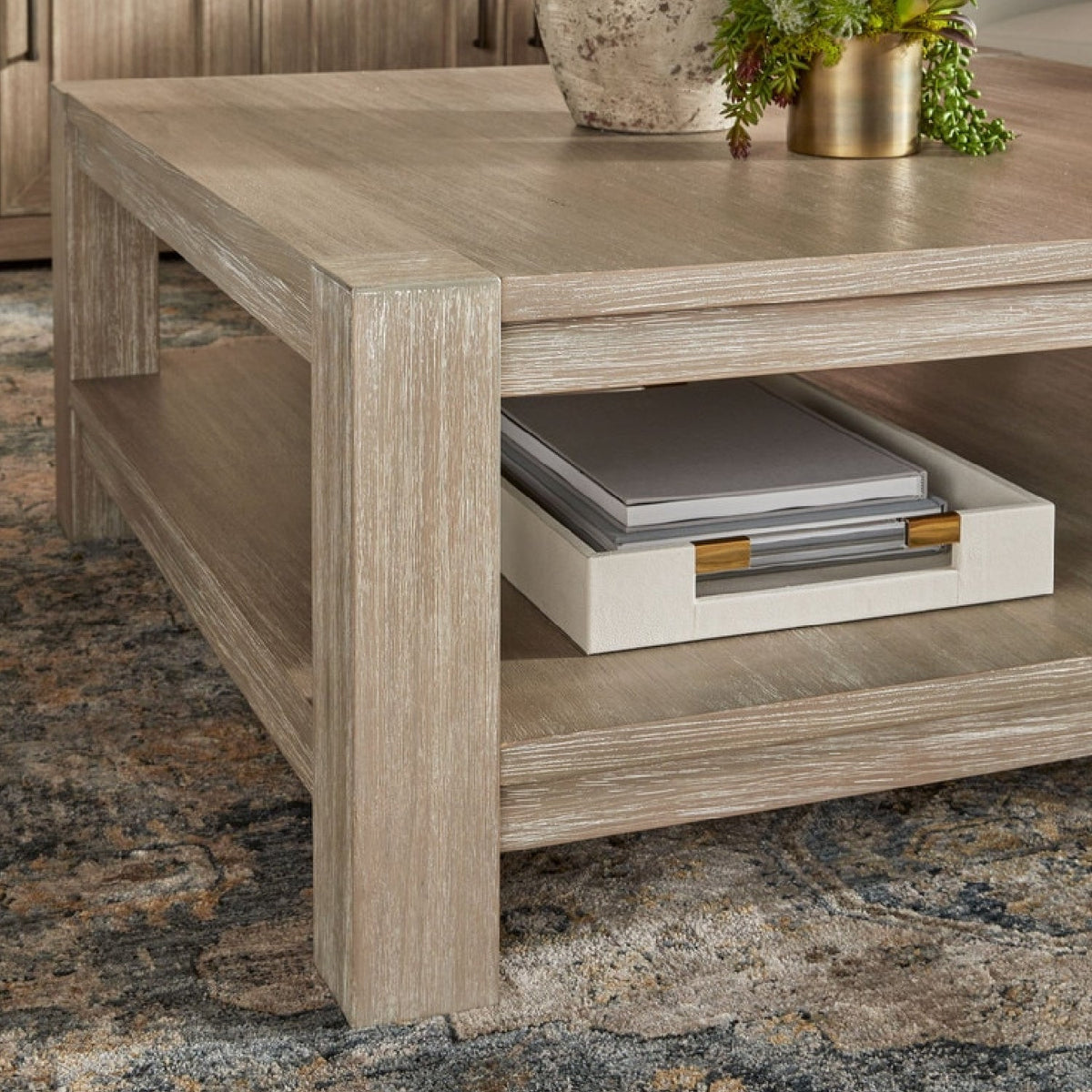 Gray Acacia Wooden Coffee Table | Living Essentials Adler