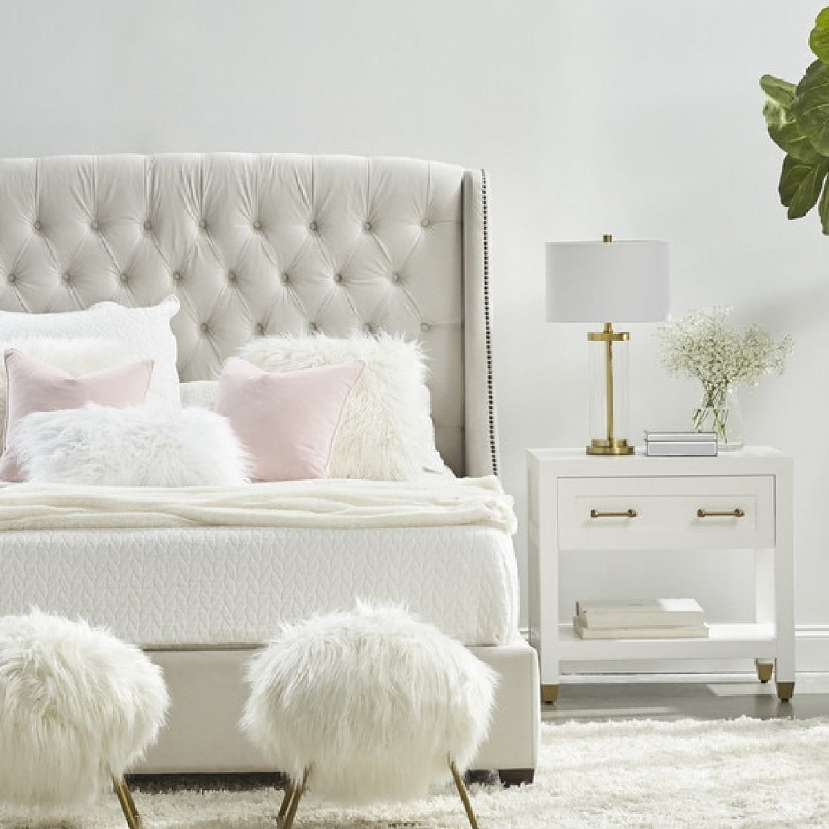 Modern European furniture - White 1-Drawer Nightstand - www.oroa.com