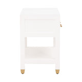 Modern European furniture - White 1-Drawer Nightstand - www.oroa.com