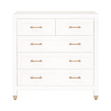 Modern European furniture - White 5-Drawer High Chest - www.oroa.com