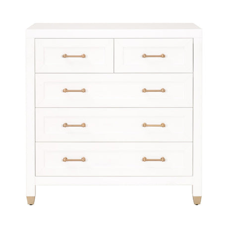Modern European furniture - White 5-Drawer High Chest - www.oroa.com