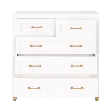 Modern European furniture - White 5-Drawer High Chest - www.oroa.com
