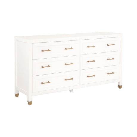 Modern European furniture - White 6-Drawer Double Dresser - www.oroa.com