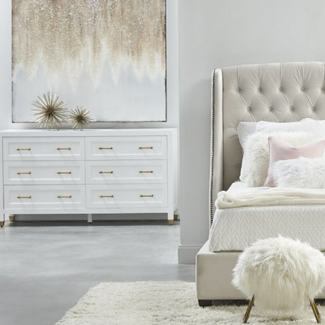 Modern European furniture - White 6-Drawer Double Dresser - www.oroa.com