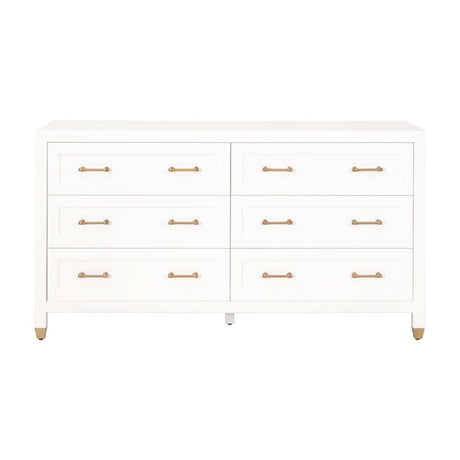 Modern European furniture - White 6-Drawer Double Dresser - www.oroa.com