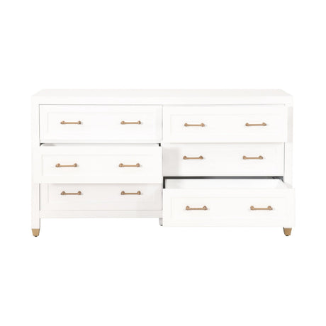 Modern European furniture - White 6-Drawer Double Dresser - www.oroa.com