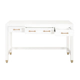 Modern European furniture - White Wooden 3-Drawer Desk - www.oroa.com