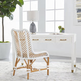 Modern European furniture - White Wooden 3-Drawer Desk - www.oroa.com