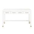 Modern European furniture - White Wooden 3-Drawer Desk - www.oroa.com