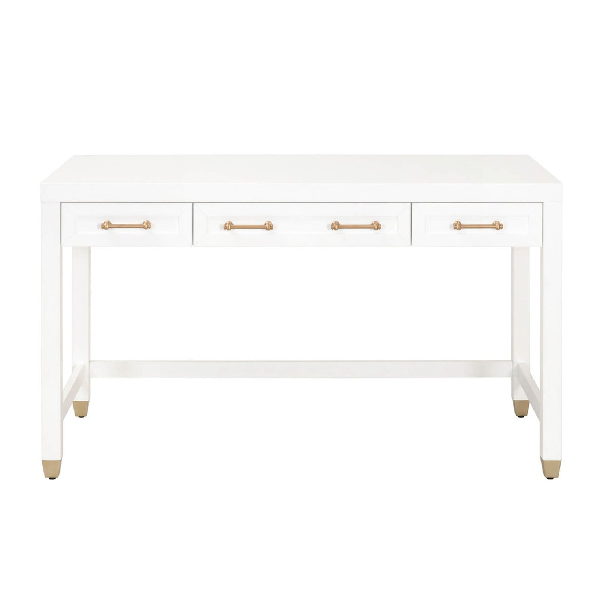 Modern European furniture - White Wooden 3-Drawer Desk - www.oroa.com