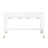Modern European furniture - White Wooden 3-Drawer Desk - www.oroa.com
