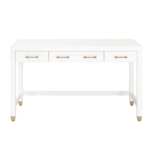 Modern European furniture - White Wooden 3-Drawer Desk - www.oroa.com