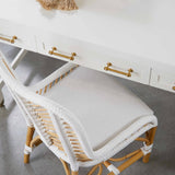 Modern European furniture - White Wooden 3-Drawer Desk - www.oroa.com