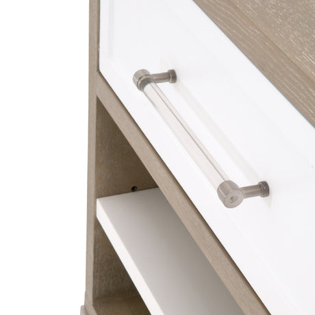 Modern European furniture - Gray Acacia 1-Drawer Nightstand - www.oroa.com
