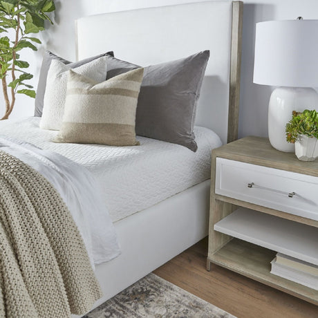 Modern European furniture - Gray Acacia 1-Drawer Nightstand - www.oroa.com