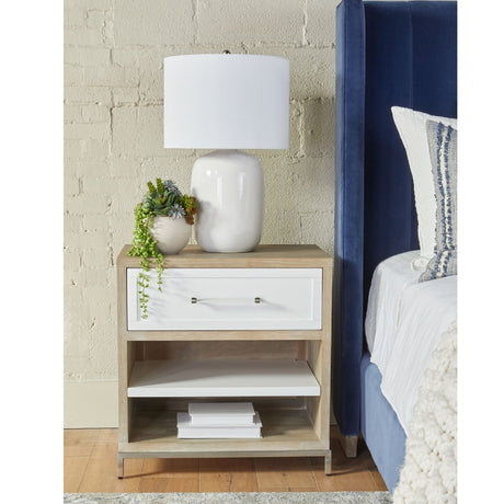 Modern European furniture - Gray Acacia 1-Drawer Nightstand - www.oroa.com