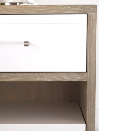 Modern European furniture - Gray Acacia 1-Drawer Nightstand - www.oroa.com