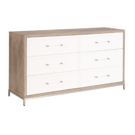 Modern European furniture - Gray Acacia 6-Drawer Double Dresser - www.oroa.com
