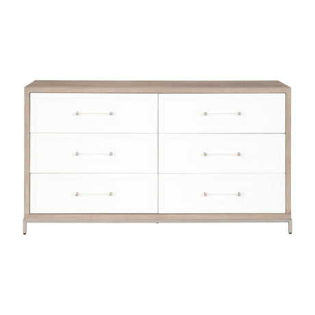 Modern European furniture - Gray Acacia 6-Drawer Double Dresser - www.oroa.com