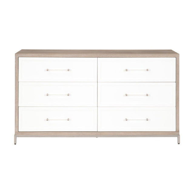 Modern European furniture - Gray Acacia 6-Drawer Double Dresser - www.oroa.com