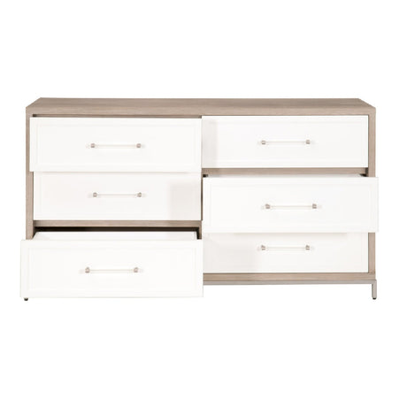 Modern European furniture - Gray Acacia 6-Drawer Double Dresser - www.oroa.com
