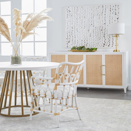 Modern European furniture - Rattan Inlaid 4-Door Sideboard - www.oroa.com