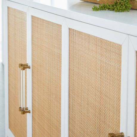 Modern European furniture - Rattan Inlaid 4-Door Sideboard - www.oroa.com