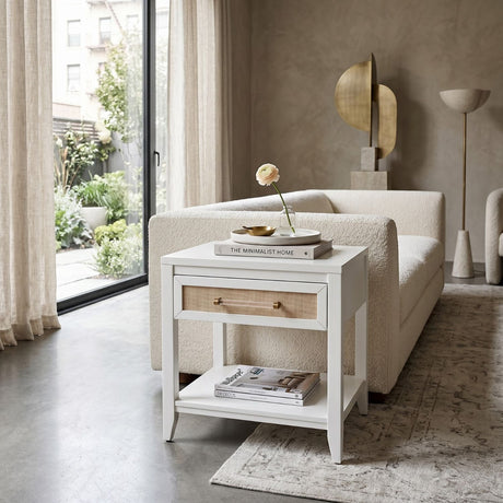 White 1-Drawer Side Table | Living Essentials Holland