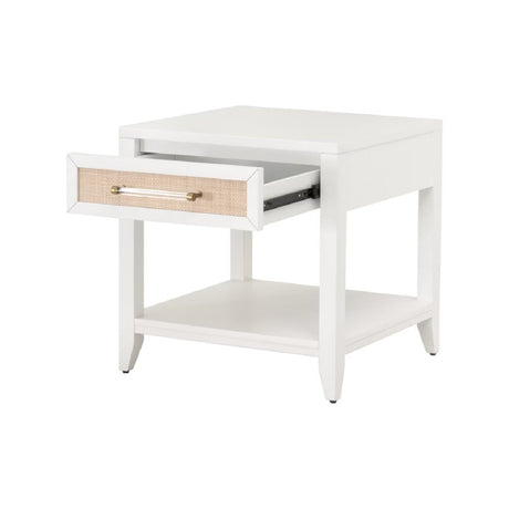White 1-Drawer Side Table | Living Essentials Holland