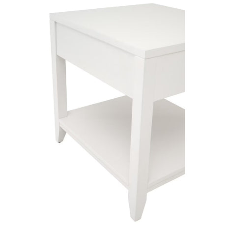 White 1-Drawer Side Table | Living Essentials Holland