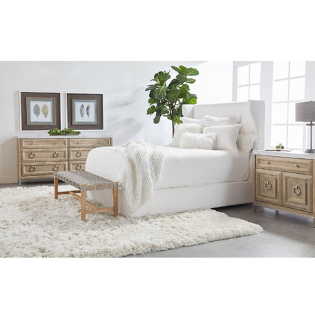 Modern European furniture - Marble Topped Acacia Media Cabinet - www.oroa.com