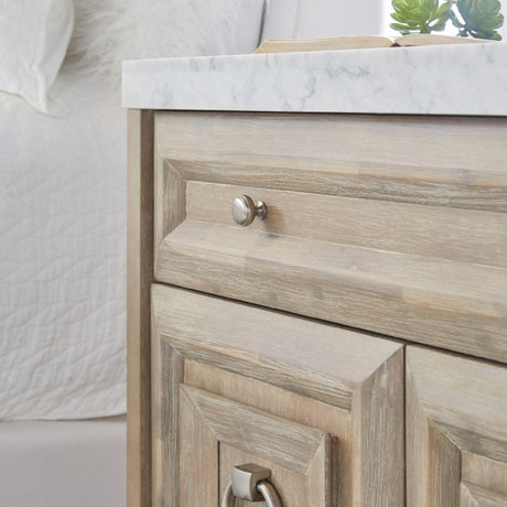 Modern European furniture - Marble Topped Acacia Media Cabinet - www.oroa.com