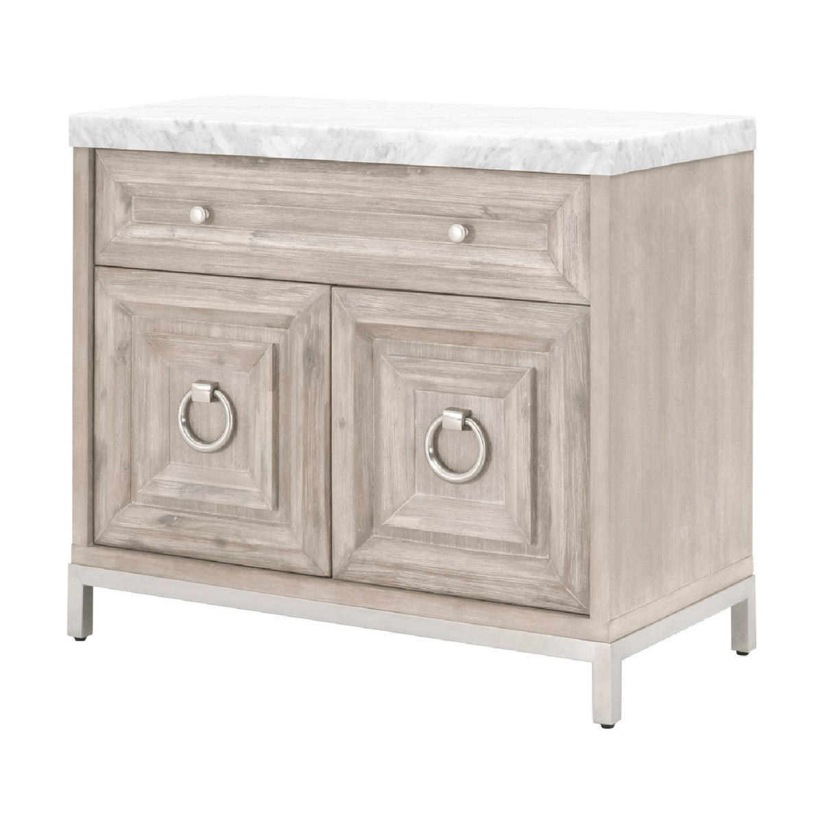 Modern European furniture - Marble Topped Acacia Media Cabinet - www.oroa.com