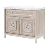 Modern European furniture - Marble Topped Acacia Media Cabinet - www.oroa.com