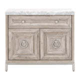 Modern European furniture - Marble Topped Acacia Media Cabinet - www.oroa.com