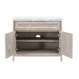 Modern European furniture - Marble Topped Acacia Media Cabinet - www.oroa.com