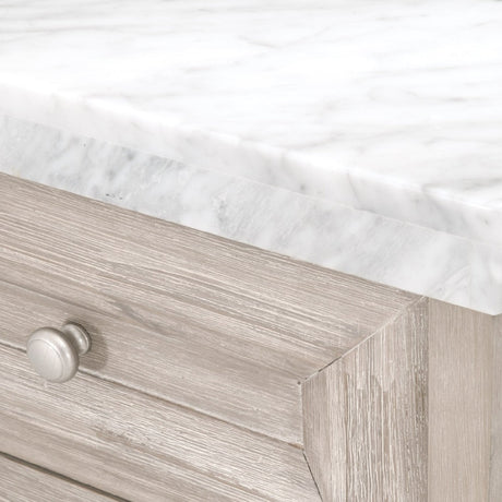 Modern European furniture - Marble Topped Acacia Media Cabinet - www.oroa.com