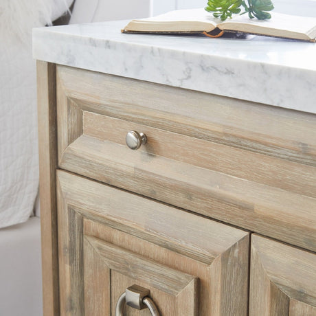 Modern European furniture - Marble Topped Acacia Media Cabinet - www.oroa.com