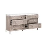 Modern European furniture - Marble Topped Acacia 6-Drawer Dresser - www.oroa.com