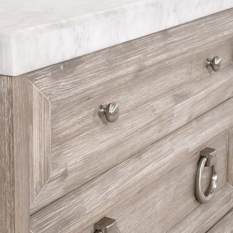 Modern European furniture - Marble Topped Acacia 6-Drawer Dresser - www.oroa.com