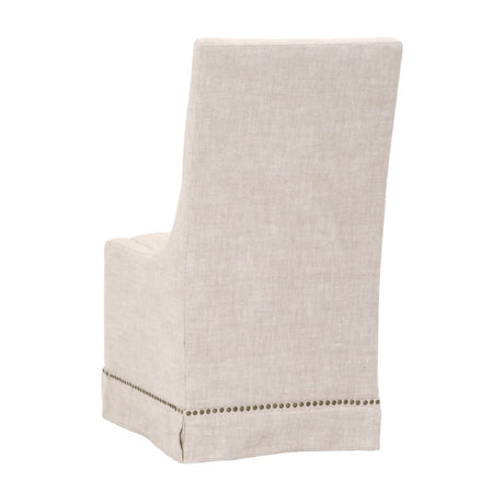 Modern European furniture - Cream Linen Skirted Dining Chairs (2) - www.oroa.com